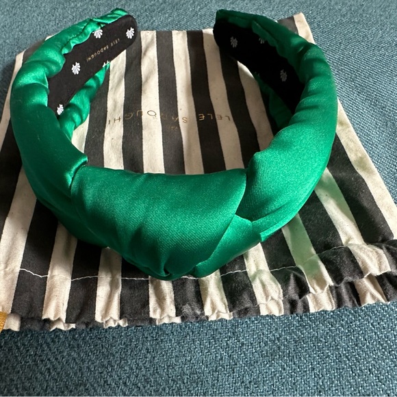 Lele Sadoughi Green Silk headband - Picture 3 of 6